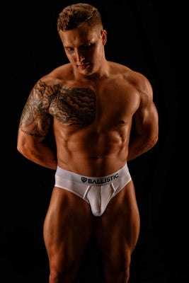 Ballistic White Viscose Brief - BALLISTIC MENSWEAR