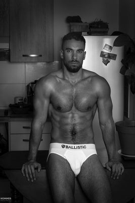 Ballistic White Viscose Brief - BALLISTIC MENSWEAR